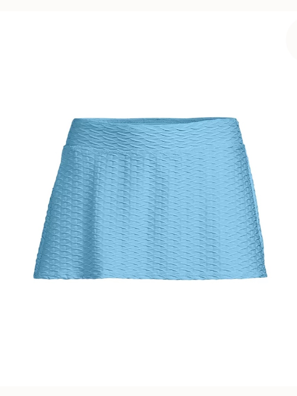 NWT Women’s Lands' End Light Blue Textured Swim Mini Skirt